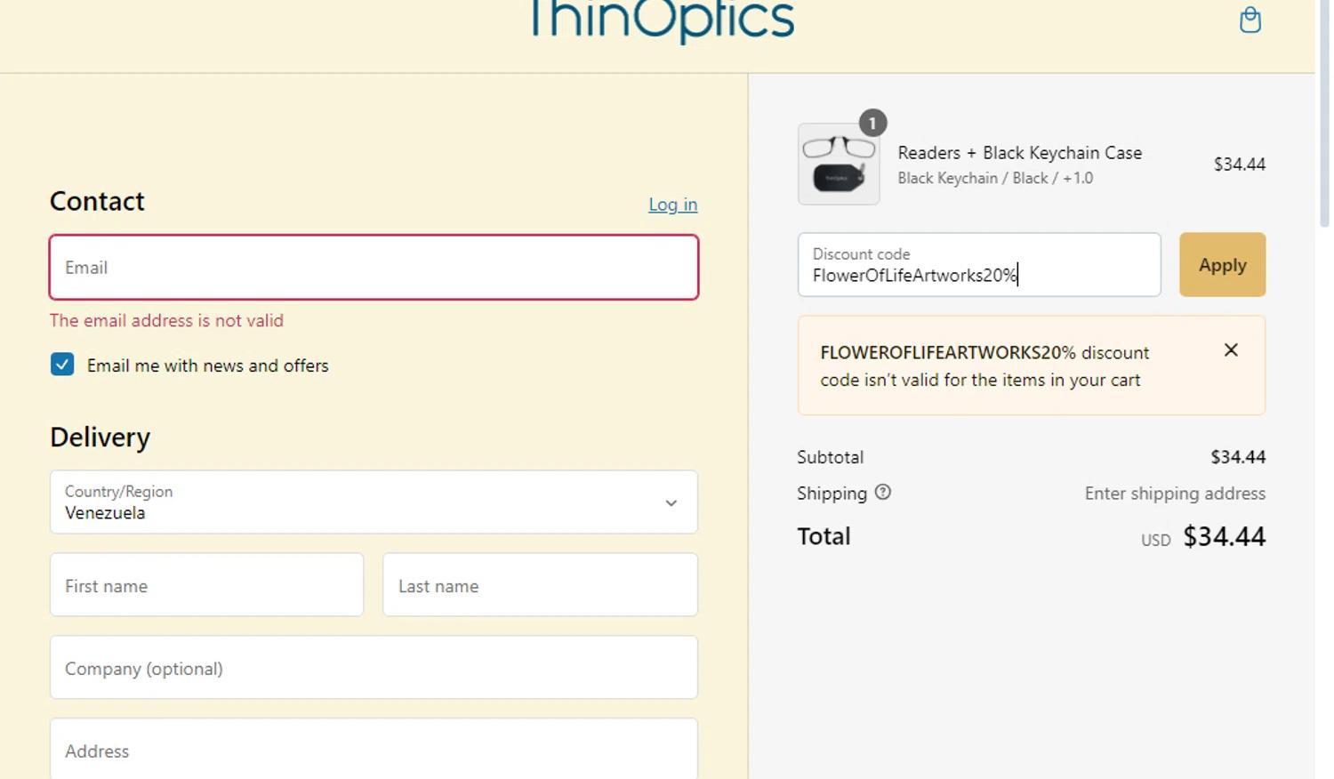 ThinOptics apply coupon code